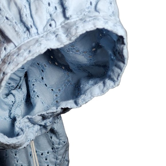 A. N. A. Eyelet Powder Blue V Neck Size L 100% Cotton Pull Over Top. NWT - Picture 5 of 9